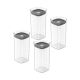 Hermetic Airtight Canister Block Set - 4 Pieces - 0.34 Liter - Natural