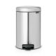 NewIcon Pedal Bin - Matt Steel Fingerprint Proof - 12 litre