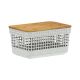 Grid Basket with Bamboo Lid - Beige - 2.5 Liter