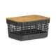Grid Basket with Bamboo Lid - Black - 2.5 Liter