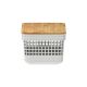 Grid Basket with Bamboo Lid - Ocean White - 2.5 Liter