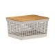 Grid Basket with Bamboo Lid - Beige - 8 Liter