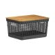 Grid Basket with Bamboo Lid - Black - 8 Liter