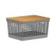 Grid Basket with Bamboo Lid - Lead Grey - 8 Liter