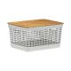 Grid Basket with Bamboo Lid - Ocean White - 8 Liter