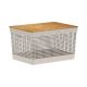 Grid Basket with Bamboo Lid - Beige - 20 Liter