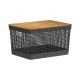 Grid Basket with Bamboo Lid - Black - 20 Liter