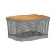 Grid Basket with Bamboo Lid - Lead Grey - 20 Liter