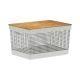 Grid Basket with Bamboo Lid - Ocean White - 20 Liter