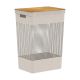 Grid Basket with Bamboo Lid - Beige - 49 Liter
