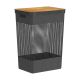 Grid Basket with Bamboo Lid - Black - 49 Liter