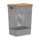 Grid Basket with Bamboo Lid - Lead Grey - 49 Liter