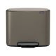 Bo Pedal Bin - Platinum - 11 + 23 litre