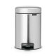 NewIcon Pedal Bin - Matt Steel Fingerprint Proof - 3 litre